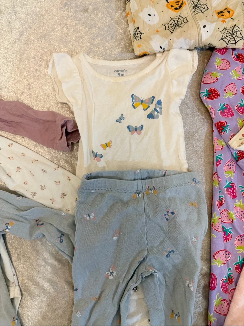 Assorted Baby Girls Pajama Set - Blue, Pink, Cream
